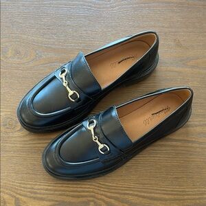 Madewell Vernon buckle black leather loafers - size 7